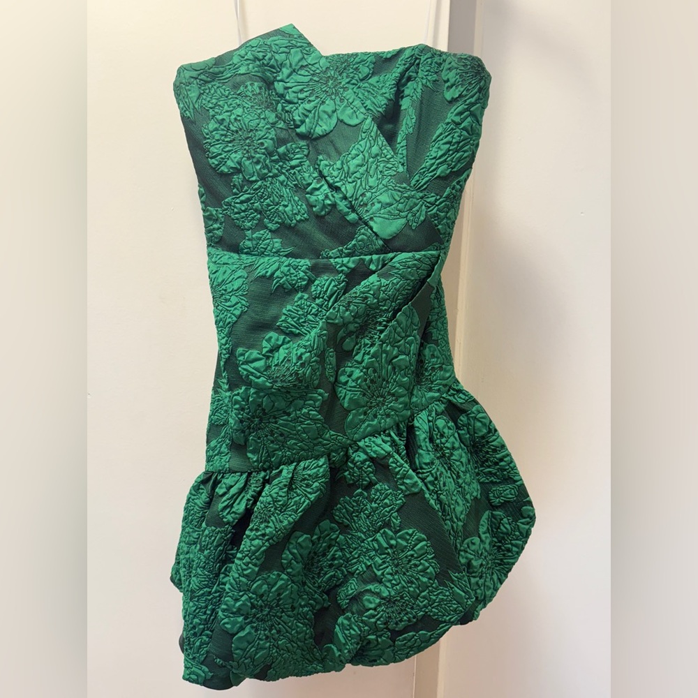 Marchesa Notte Emerald Strapless Dress